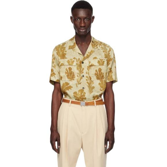 Dries Van Noten Mens Cameron SS Shirt in Dessin A Gold 50 L - Picture 2 of 4